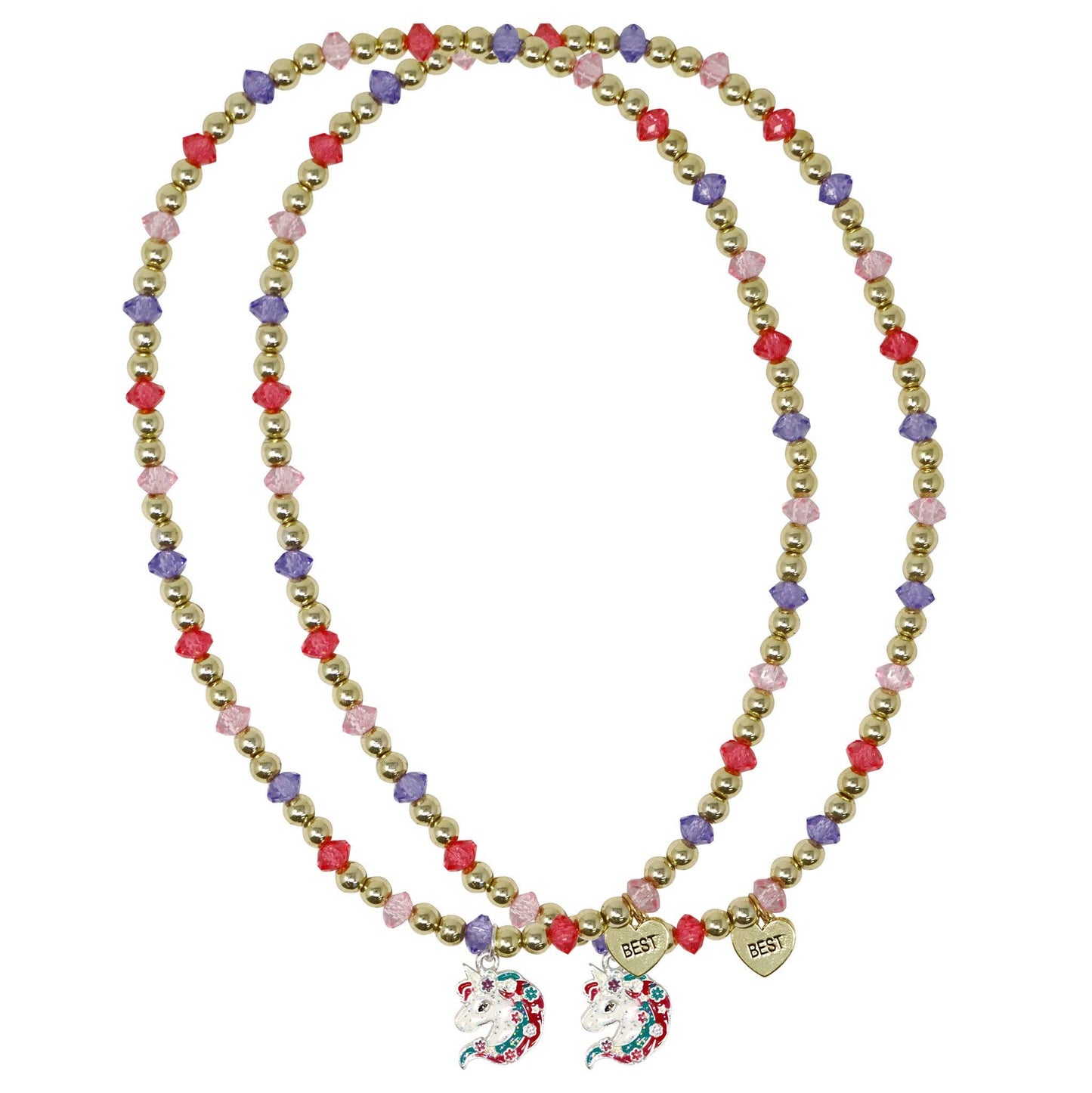 BFF Unicorn Necklace & Bracelet Set