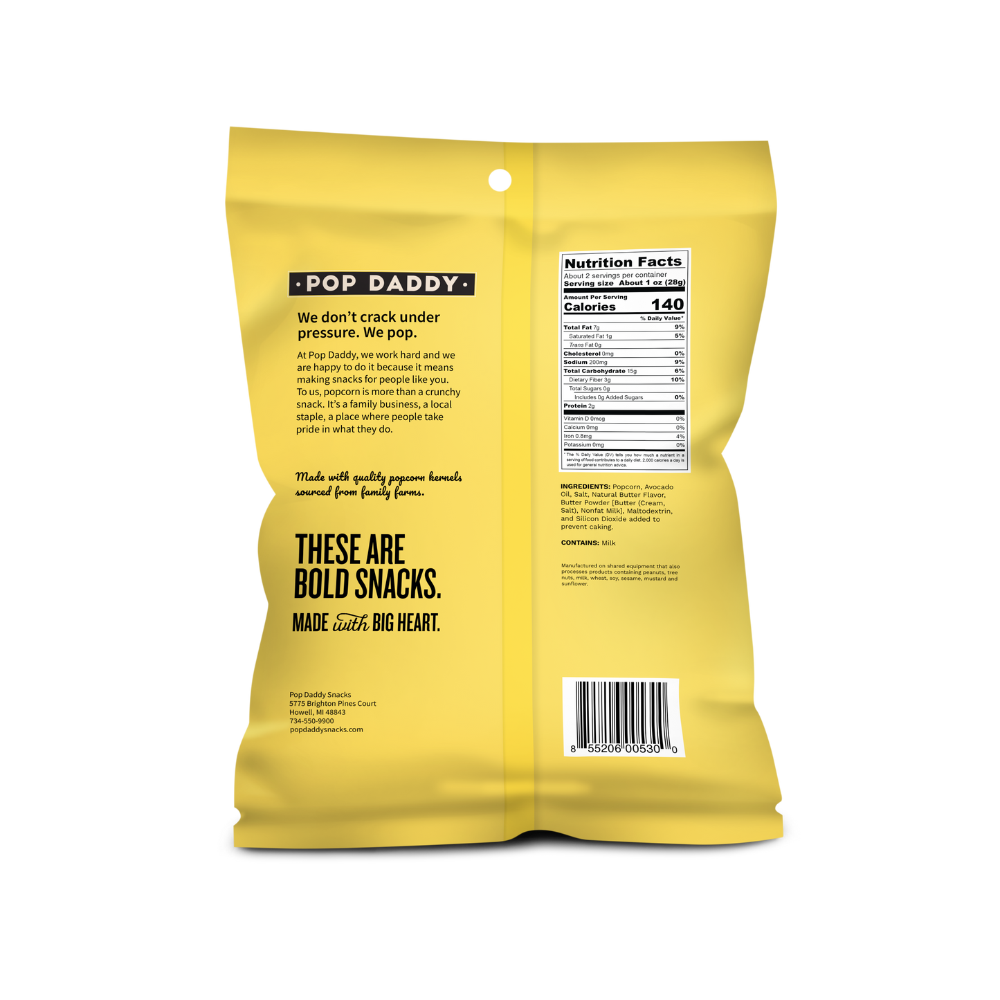 Flavored Popcorn - 2oz - Natural Butter
