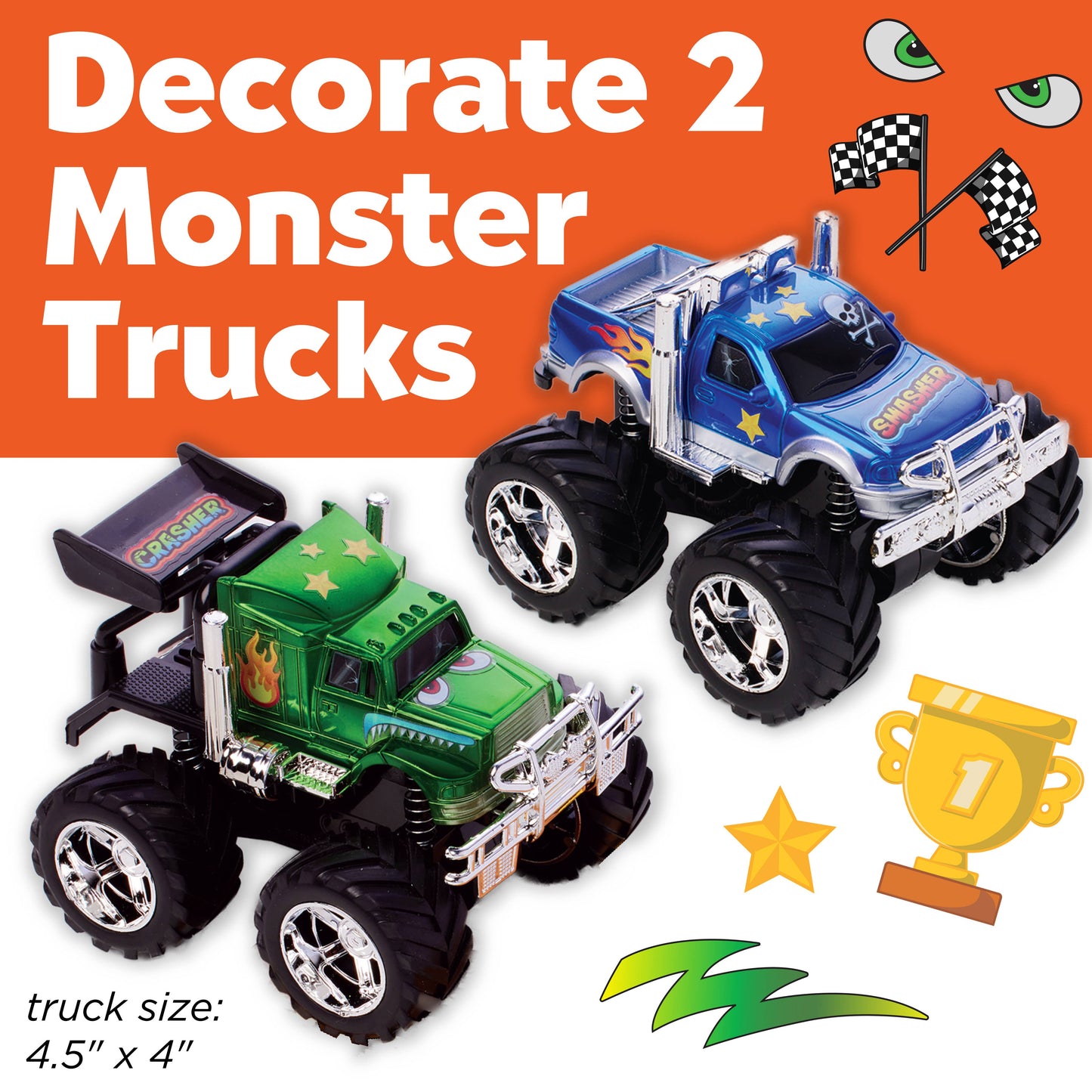 Faber-Castell / Creativity for Kids - Decorate 2 Monster Trucks Craft Kit for Kids