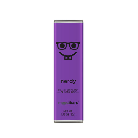 Moodibars NERDY fine Milk Chocolate Crisped Rice 1.75oz Bar