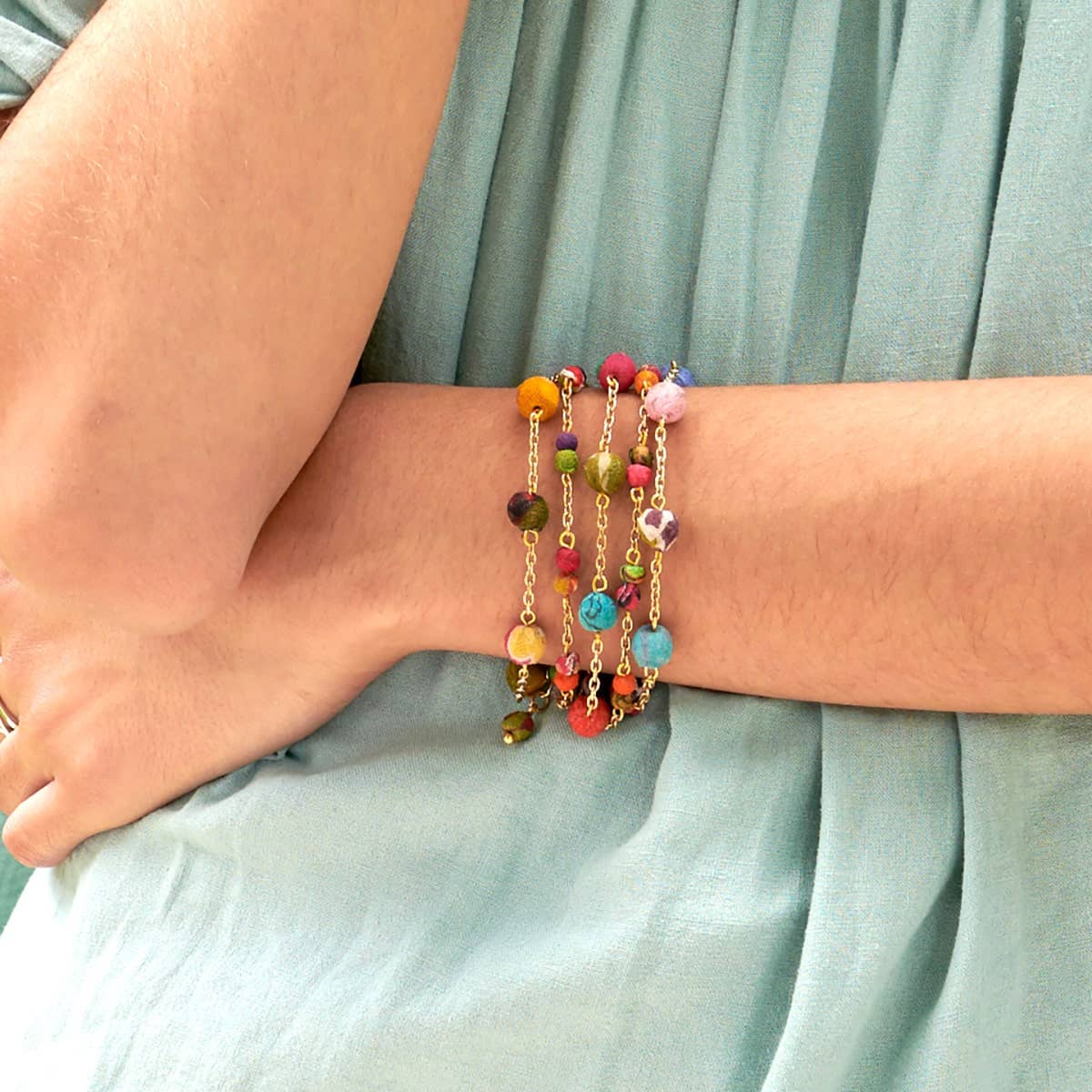 Kantha Sprinkled Chains Bracelets