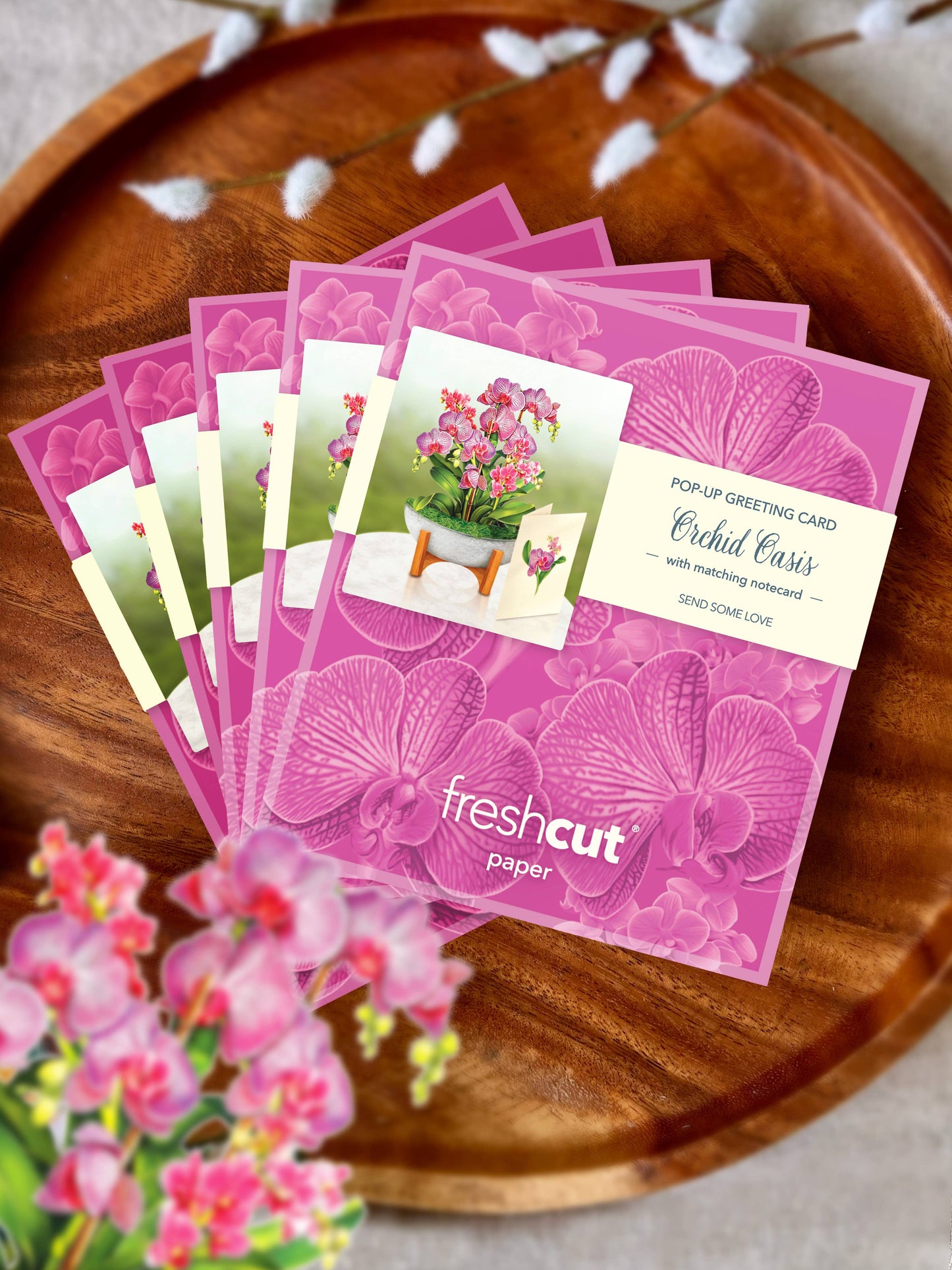 FreshCut Paper LLC - Mini Orchid Oasis (10 Pop-up Greeting Cards)