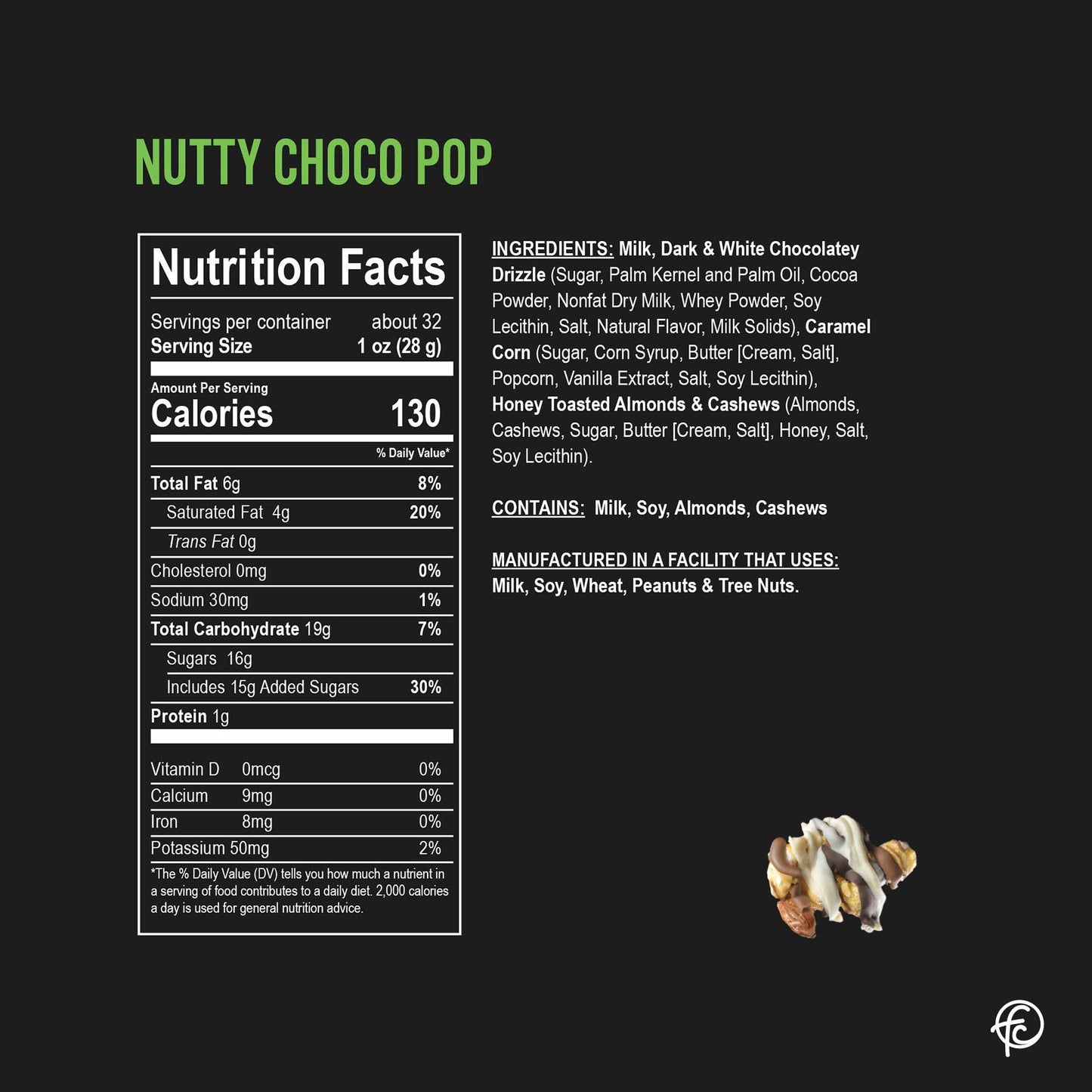 Funky Chunky - Nutty Choco Pop | Caramel Corn Chocolate Popcorn |  5-ounce Bags