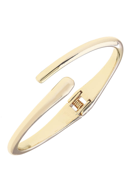 Fraiser Skinny Crossover Bangle in Shiny Gold