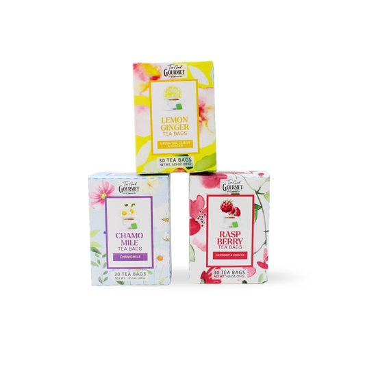 Too Good Gourmet - Spring Everyday Teas - Lemon Ginger, Raspberry, Chamomile
