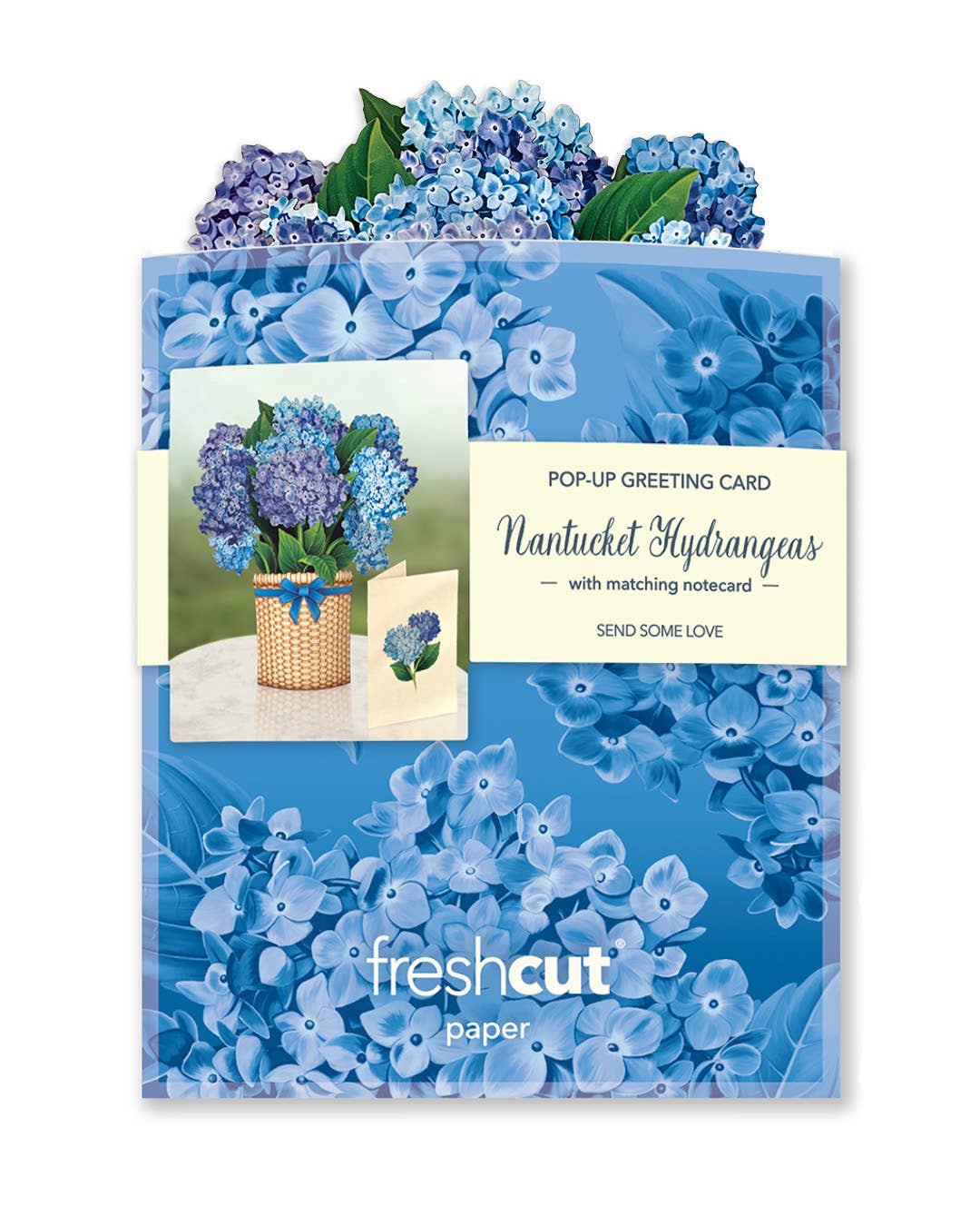 FreshCut Paper LLC - Mini Nantucket Hydrangeas (10 Pop-up Greeting Cards)