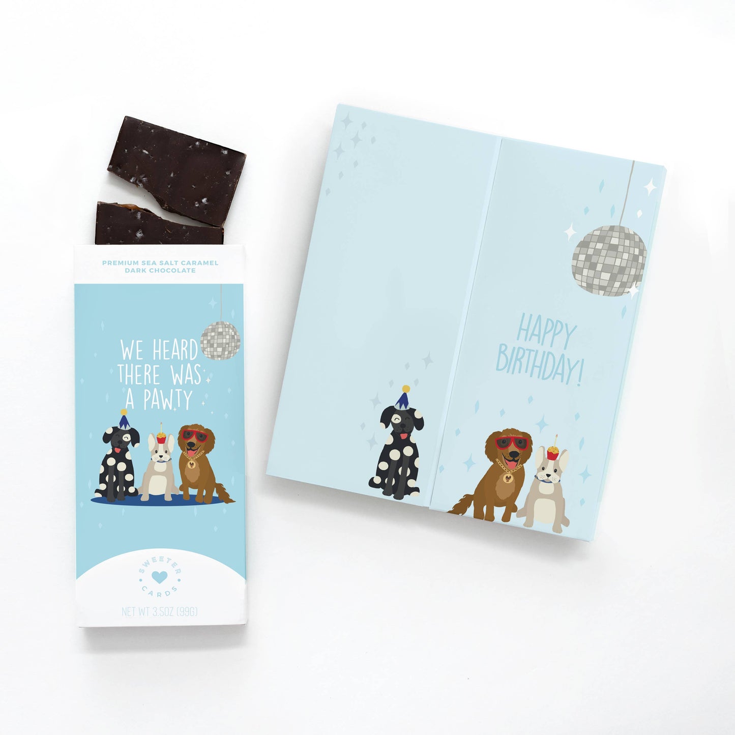 Birthday Greeting Card and Chocolate – Heard There Was A Pawty