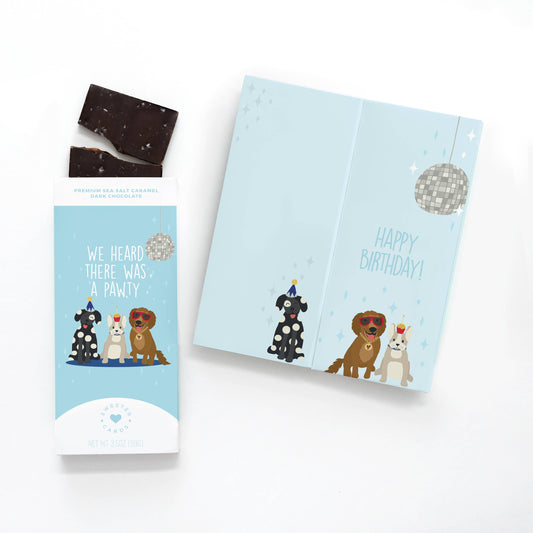 Birthday Greeting Card and Chocolate – Heard There Was A Pawty