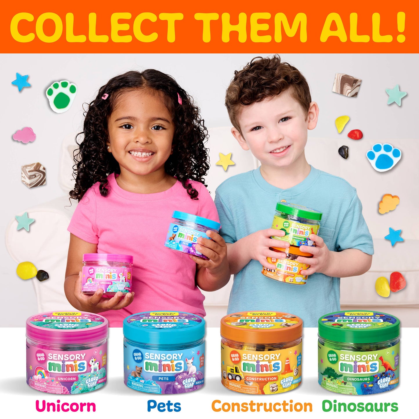 Sensory Mini Play Kit Jar with Cloud Clay - Construction Theme