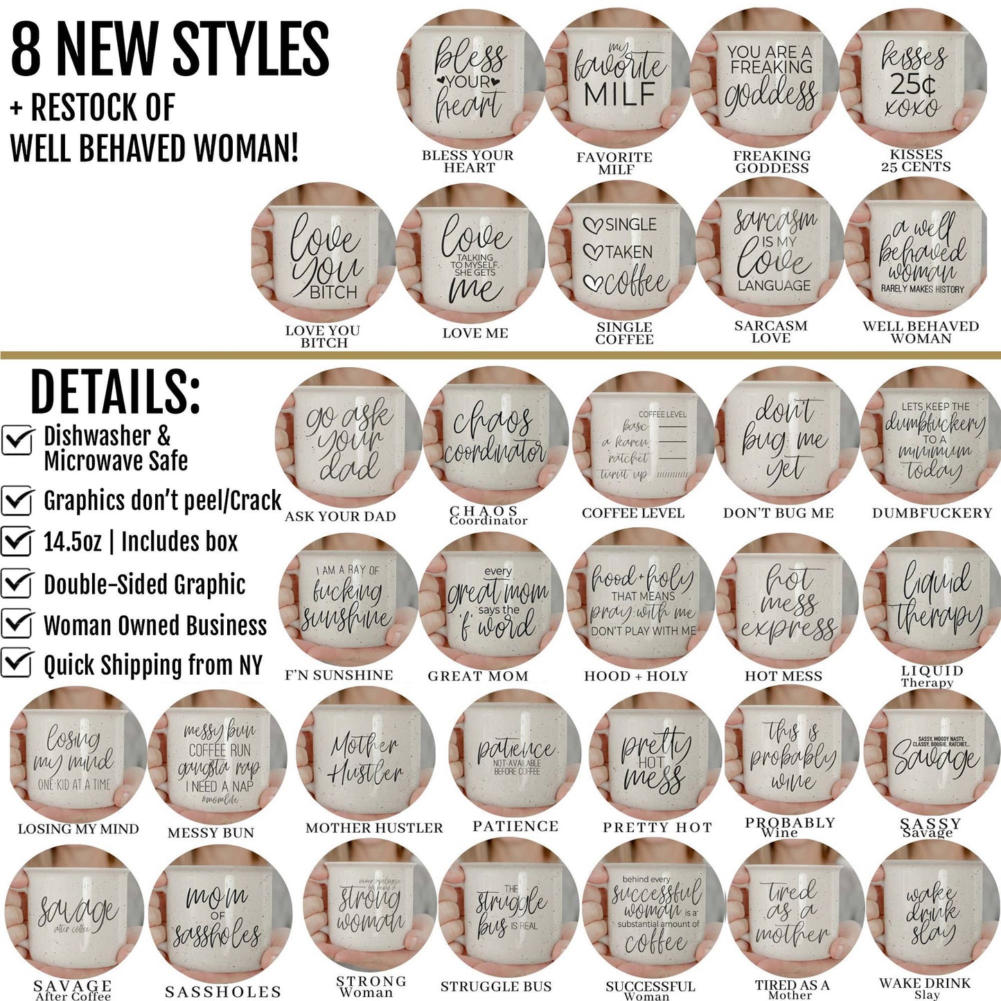 Gia Roma - Funny Coffee Mugs for Women | Self Love Gifts | Ceramic Cups