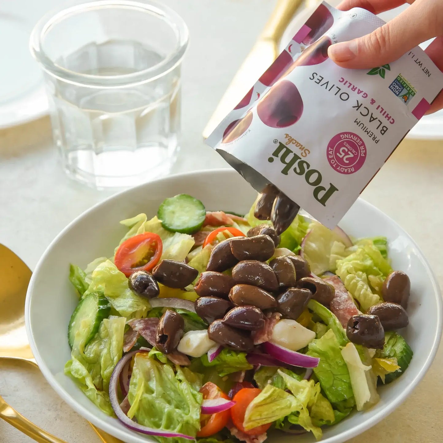 POSHI - Poshi Snacks - Chili & Garlic Pitted Black Olives 1.1oz/10