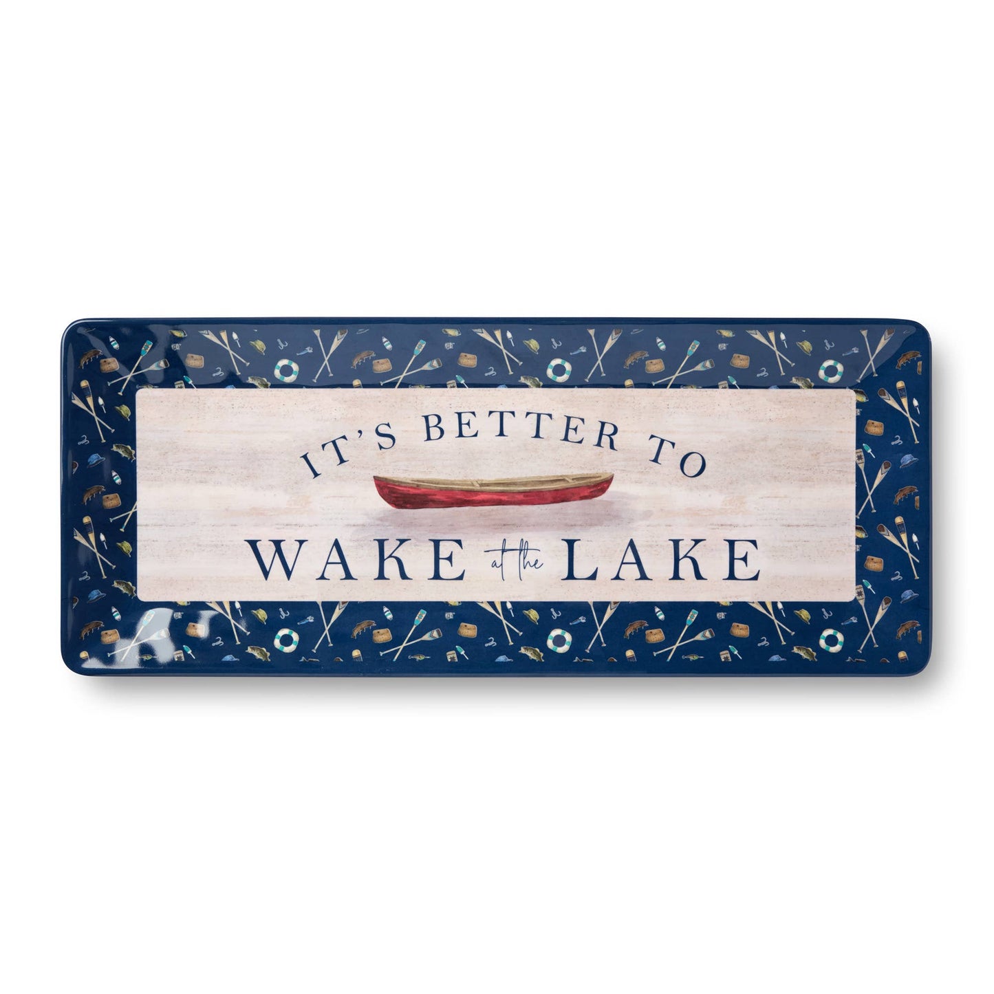 Wake At the Lake Melamine Rectangular Platter 19" x 8"