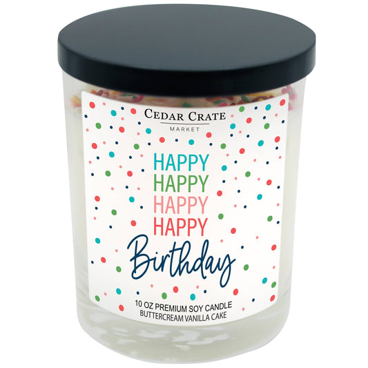 Cedar Crate Market - Happy Happy Happy Happy Birthday | 100% Soy Candle