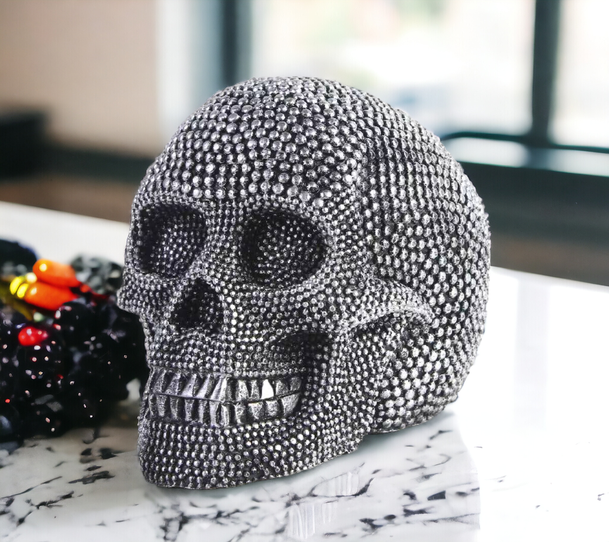 Gia Roma - Halloween Home Decor, Handmade Skeleton Head Statue Tabletop