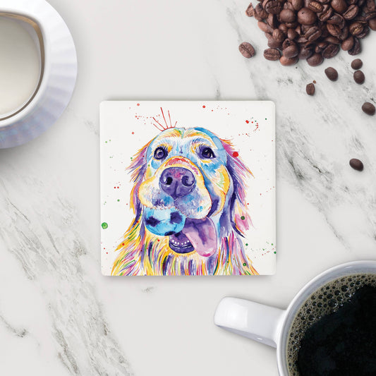 Golden Retriever with Ball Coaster