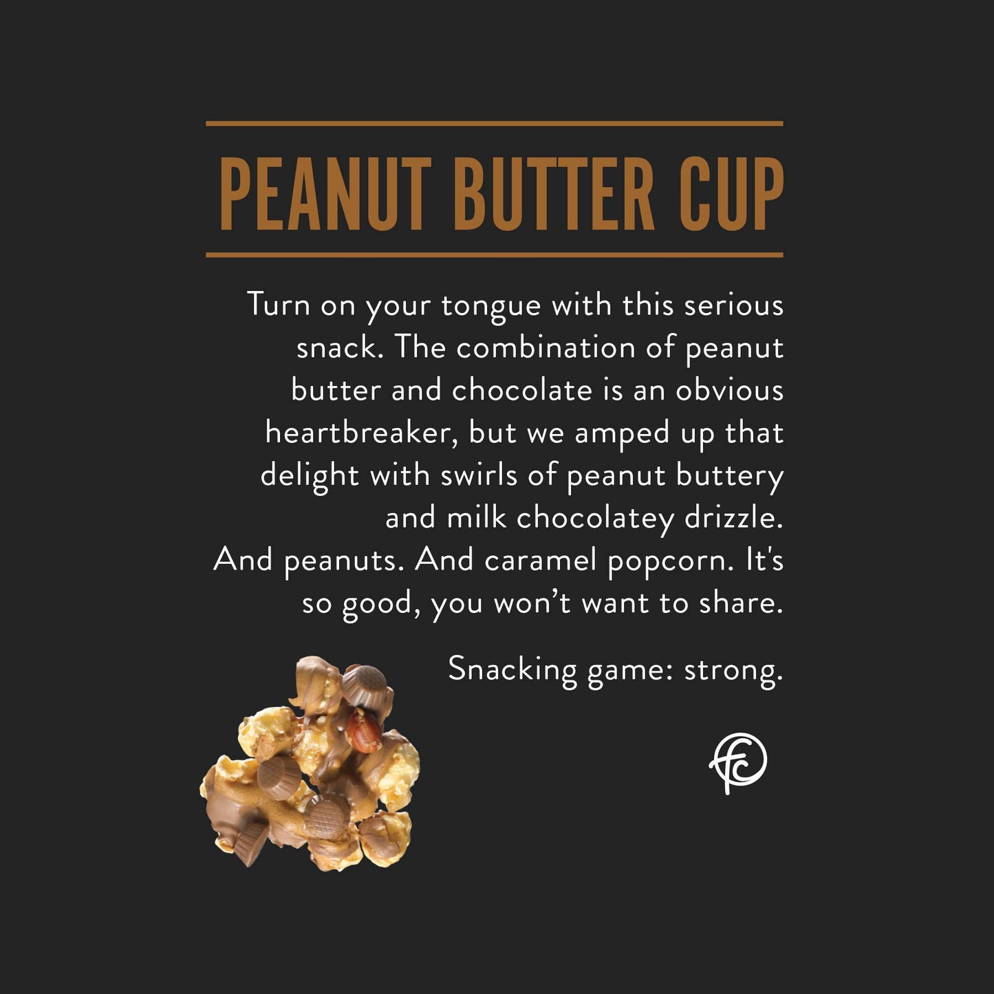 Peanut Butter Cup Caramel Corn Chocolate Popcorn 5oz Bag