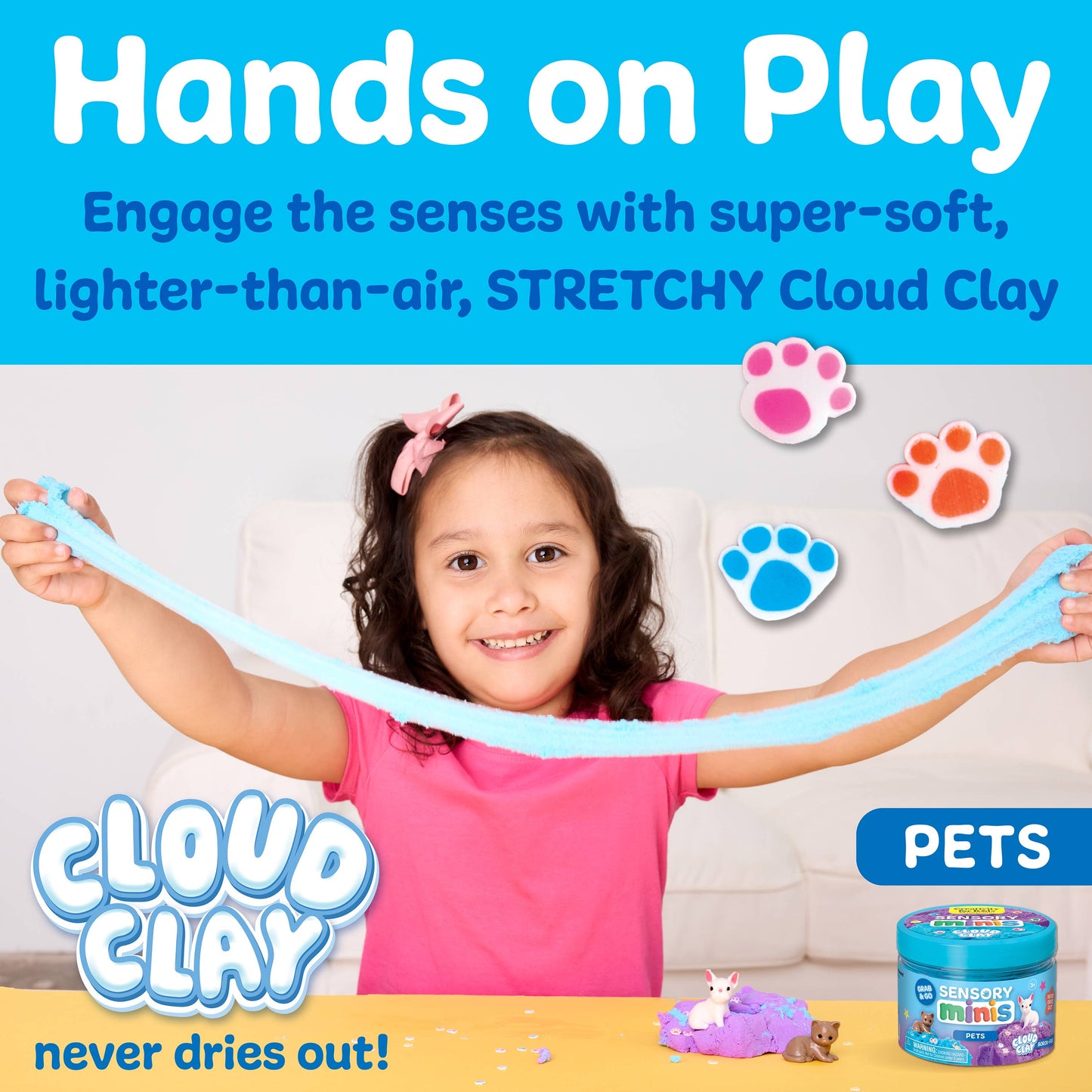 Sensory Mini Play Kit Jar with Cloud Clay - Pets Theme