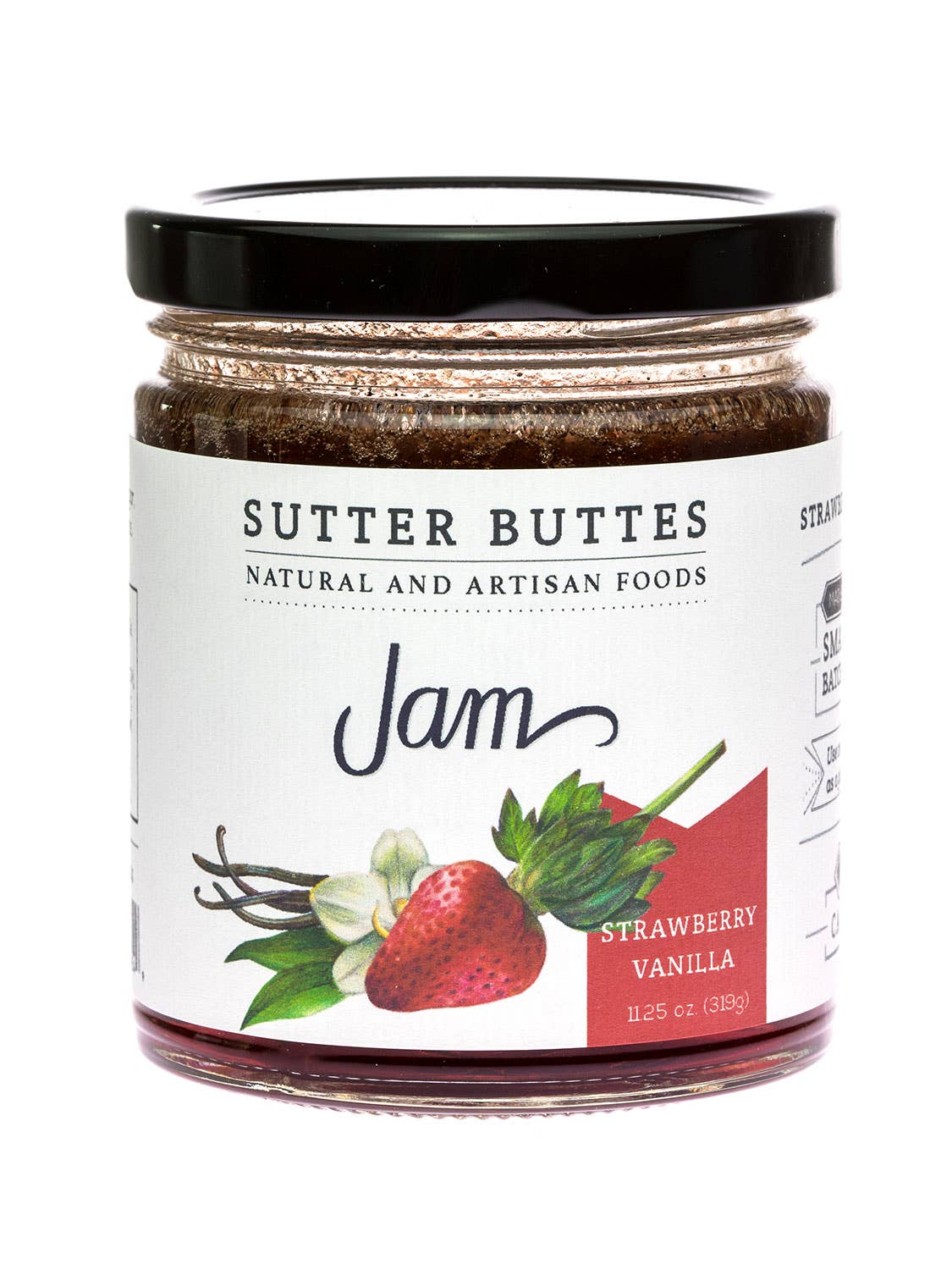 Sutter Buttes - Strawberry Vanilla Jam – Fresh & Elegant Fruit Jam – 11.25oz