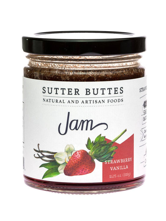 Sutter Buttes - Strawberry Vanilla Jam – Fresh & Elegant Fruit Jam – 11.25oz