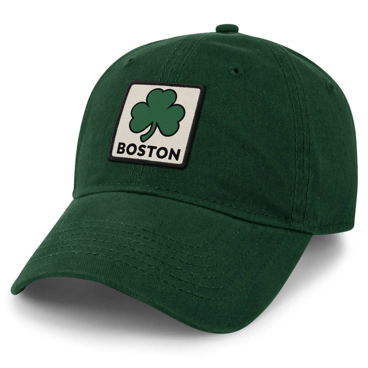 Boston Shamrock Printed Patch Dad Hat | Dark Green