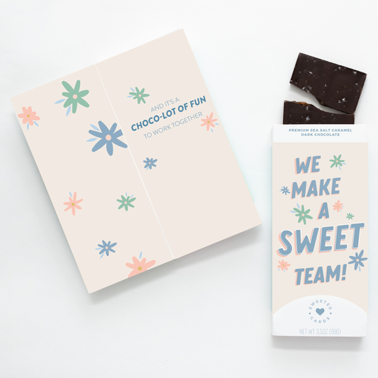 Chocolate-Filled "Sweet Team" Greeting Card