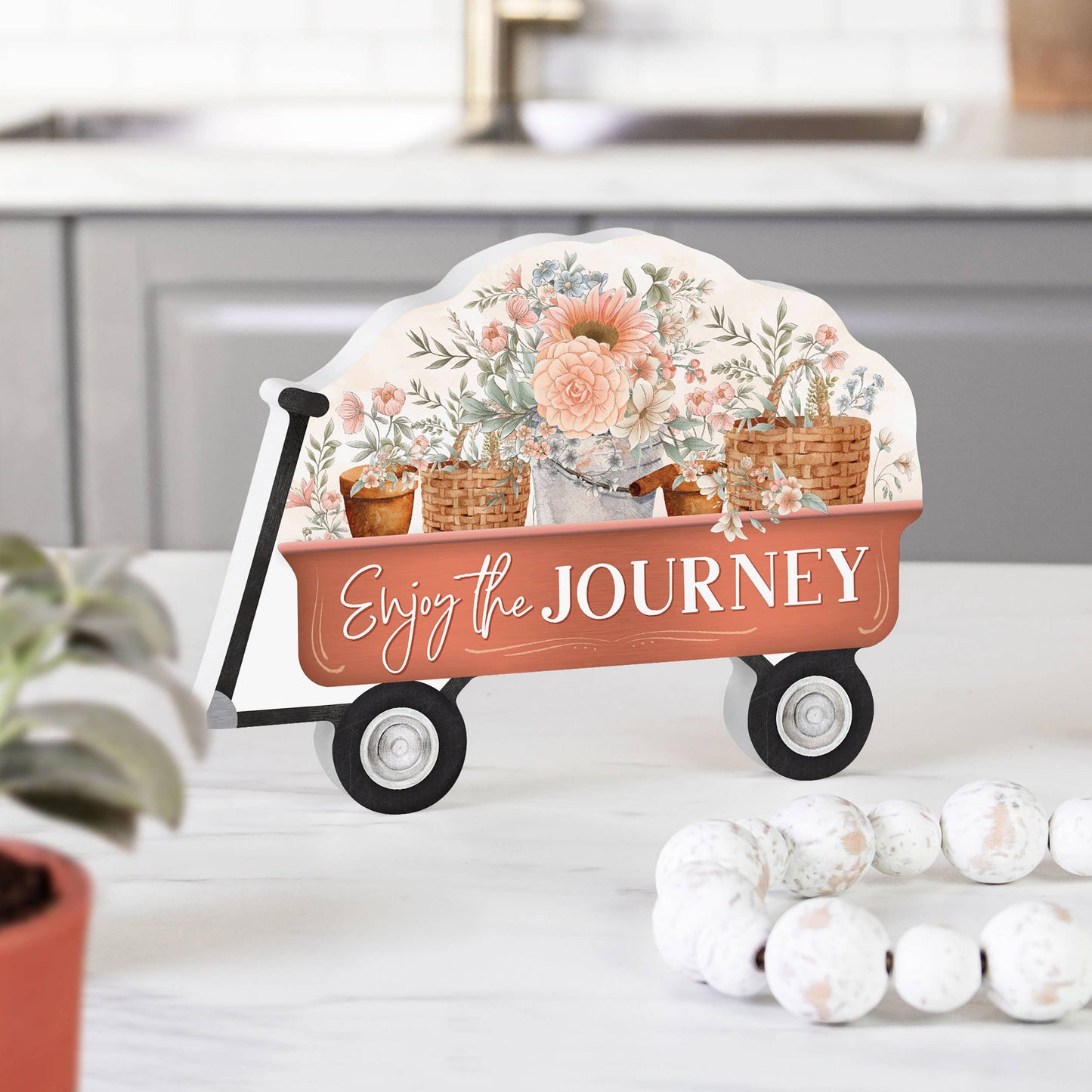 Enjoy The Journey Wagon Shape Décor
