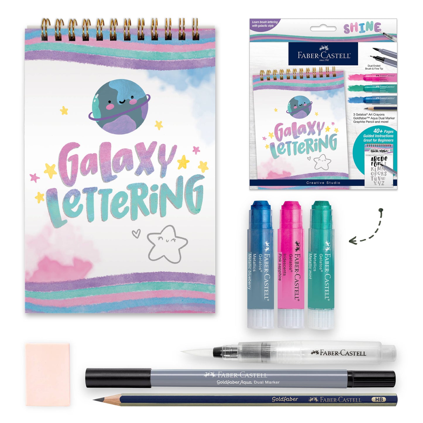 Faber-Castell / Creativity for Kids - Learn Brush Galaxy Hand Lettering Kit for Beginners