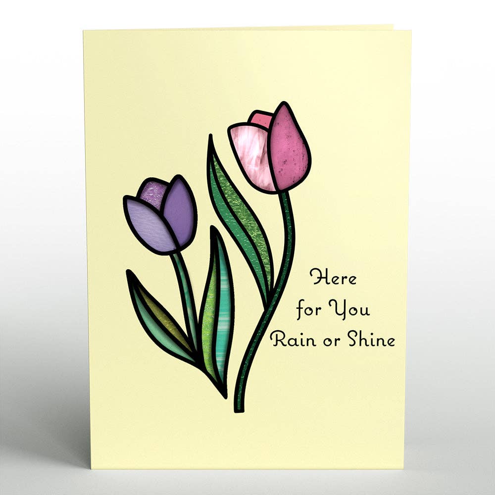 Here for You Tulips Suncatcher Card 5x7"