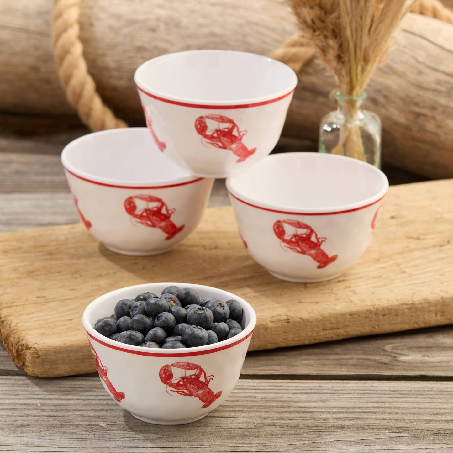 Beach House Lobster  Set of 4 4" Dipping Bowls