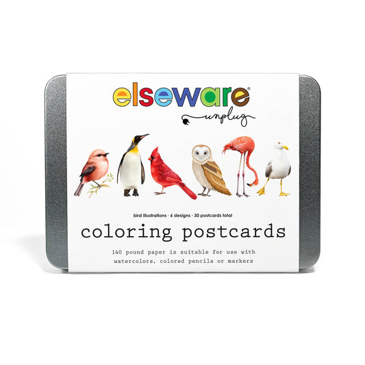 Coloring Postcards - Birds (6 Designs/30 Cards)