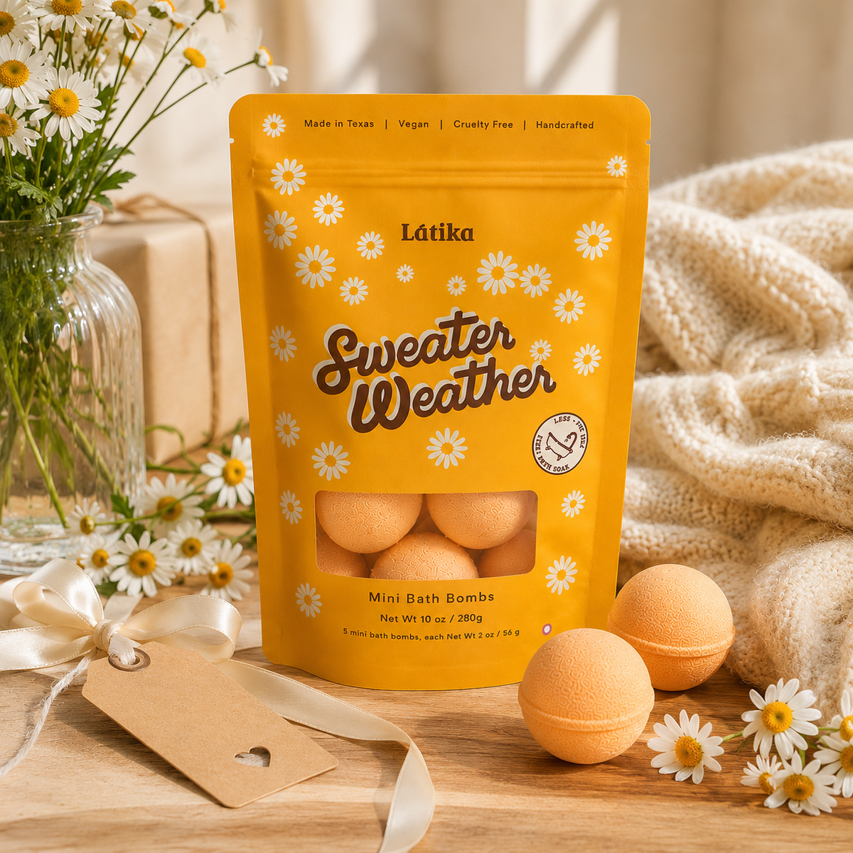 Latika Beauty - Fall Mini Bath Bombs - Sweater Weather, Fig & Amber