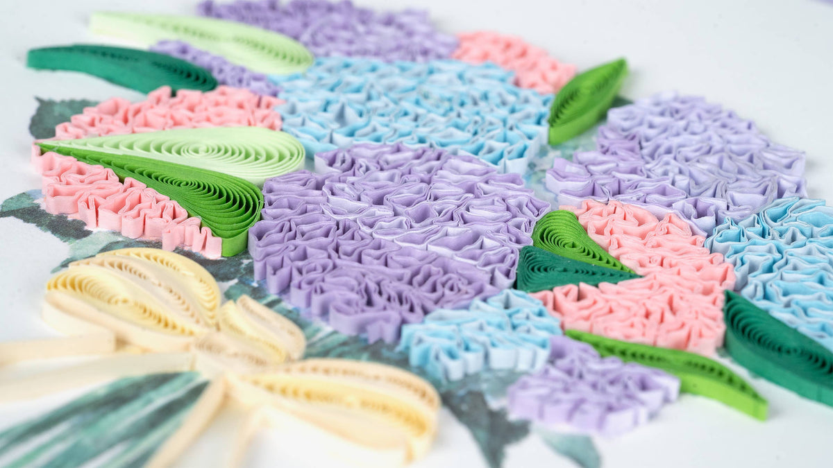 Quilled Hydrangea Bouquet Birthday Card | Floral Card