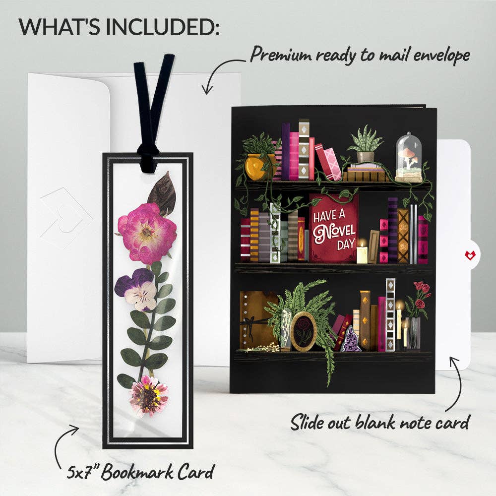 Novel Day Petal Pressed™ Bookmark Card 5x7"