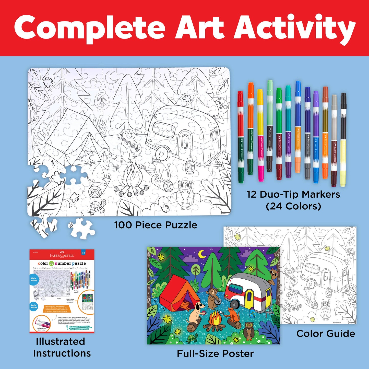 Diy Color By Number Puzzle - Camping Kit For Kits