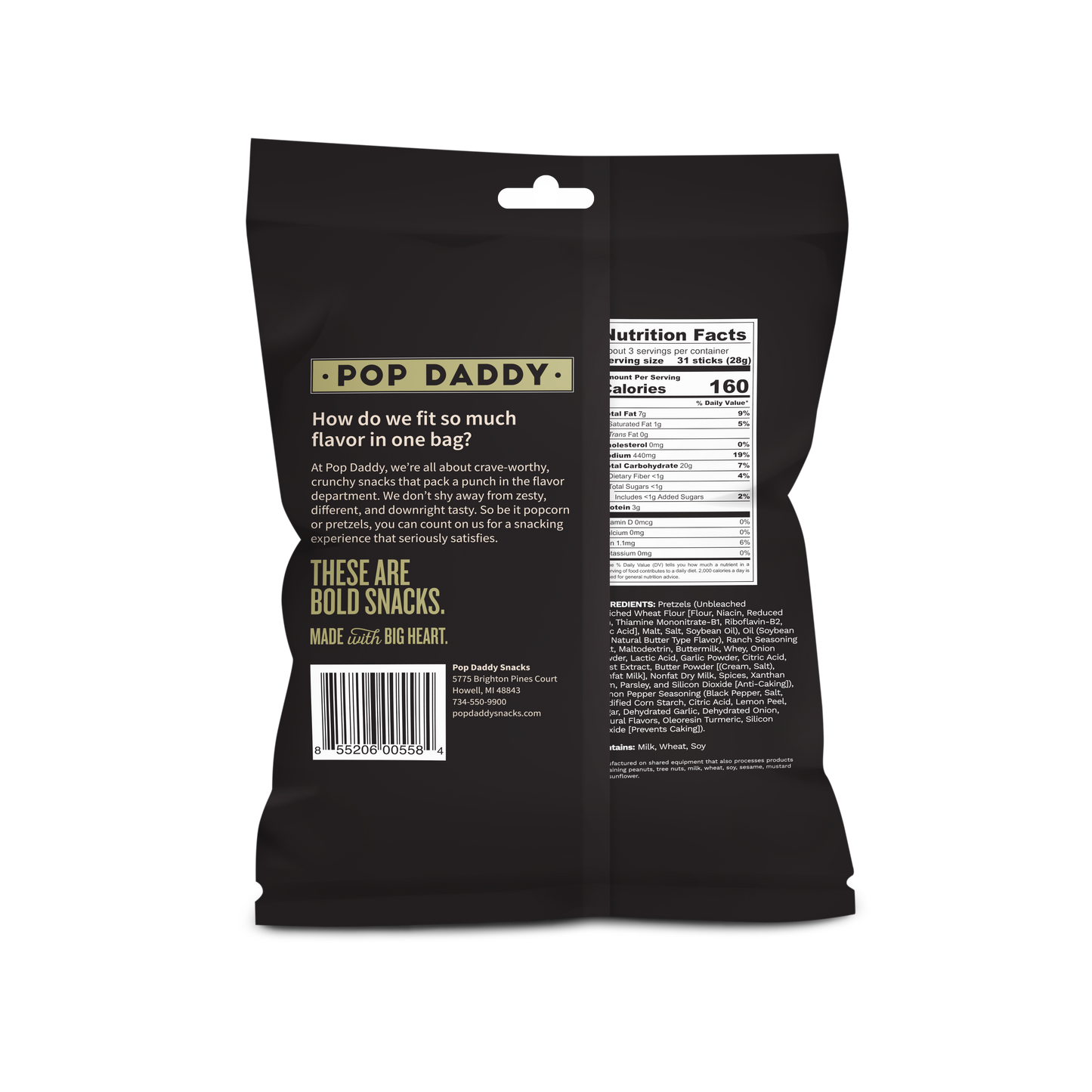 Seasoned Pretzels - 3oz - Peppercorn Ranch