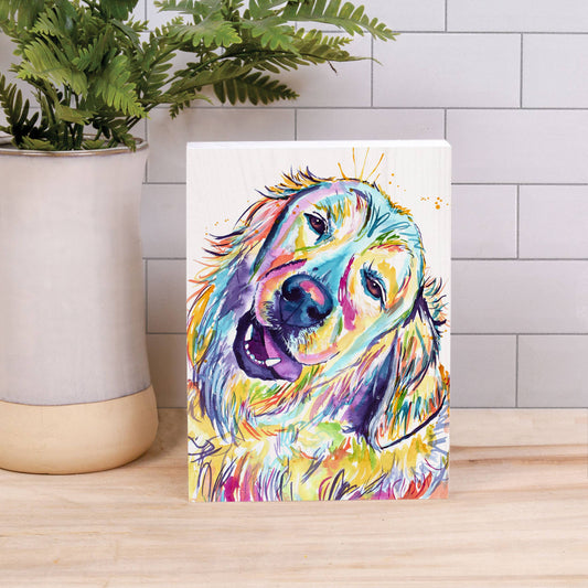Golden Retriever Wood Block Décor
