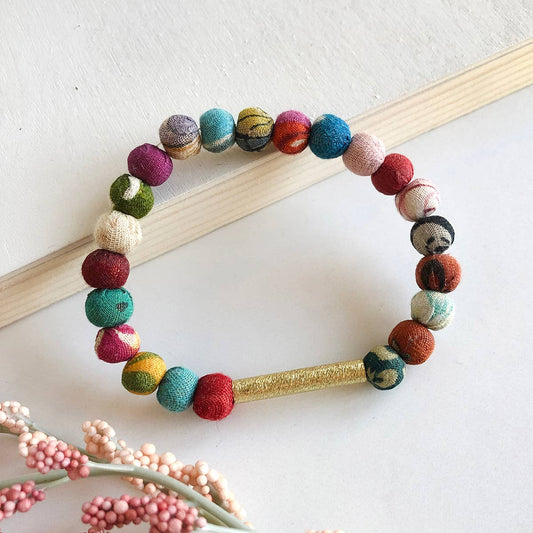 Kantha Linear Bar Bracelet