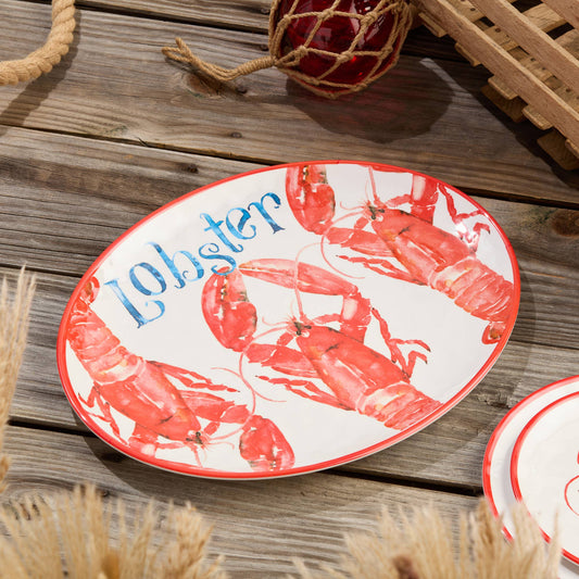 Beach House Lobster  Oval Platter 18" x 13.5"