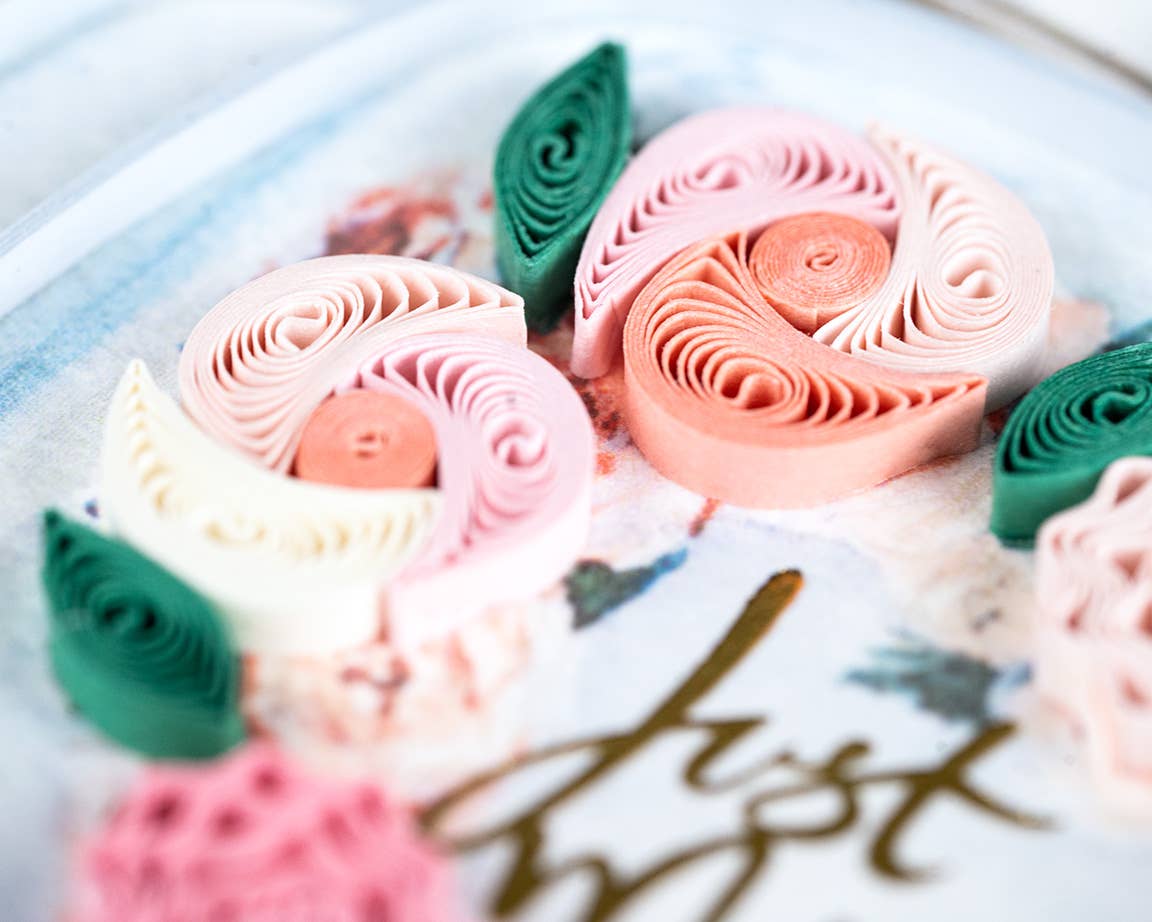 Quilled Just Married Car Wedding Card