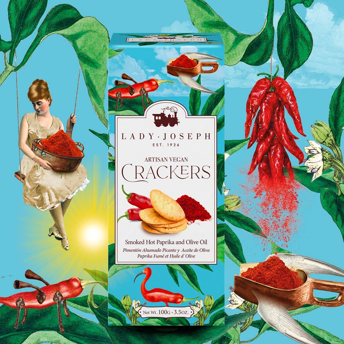 Crackers with Smoked Hot Paprika. Vegan