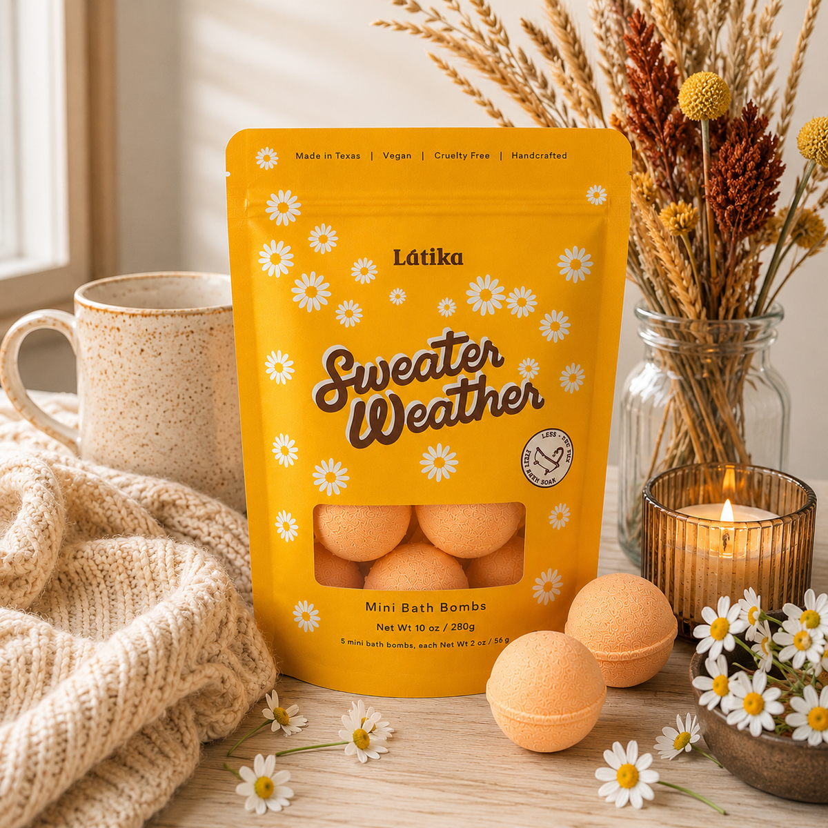 Latika Beauty - Fall Mini Bath Bombs - Sweater Weather, Fig & Amber