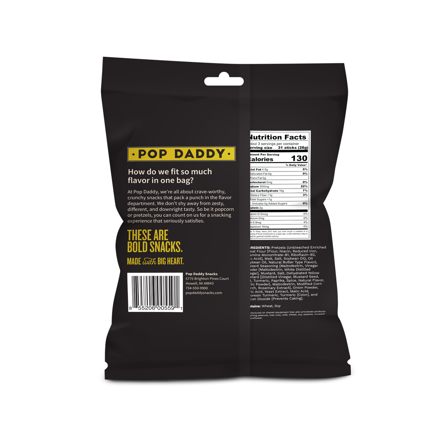 Seasoned Pretzels - 3oz - Yellow Mustard