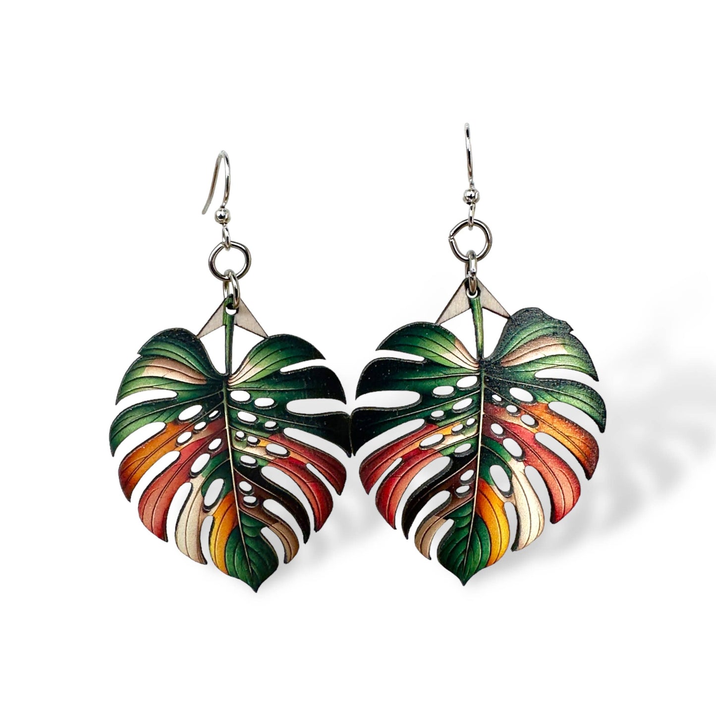 Green Tree Jewelry - Monstera Leaf Earrings #1792