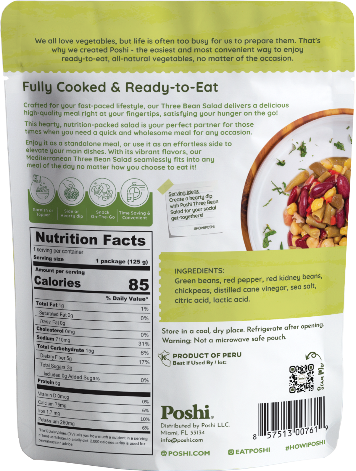 Mediterranean Three Bean Salad 4.4oz