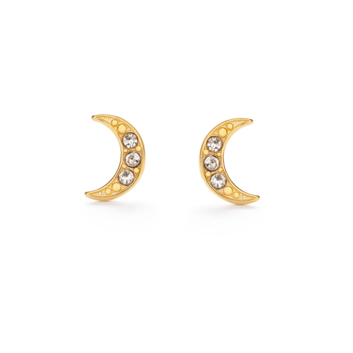 Amano Studio - Crescent Moon Crystal Stud Earrings