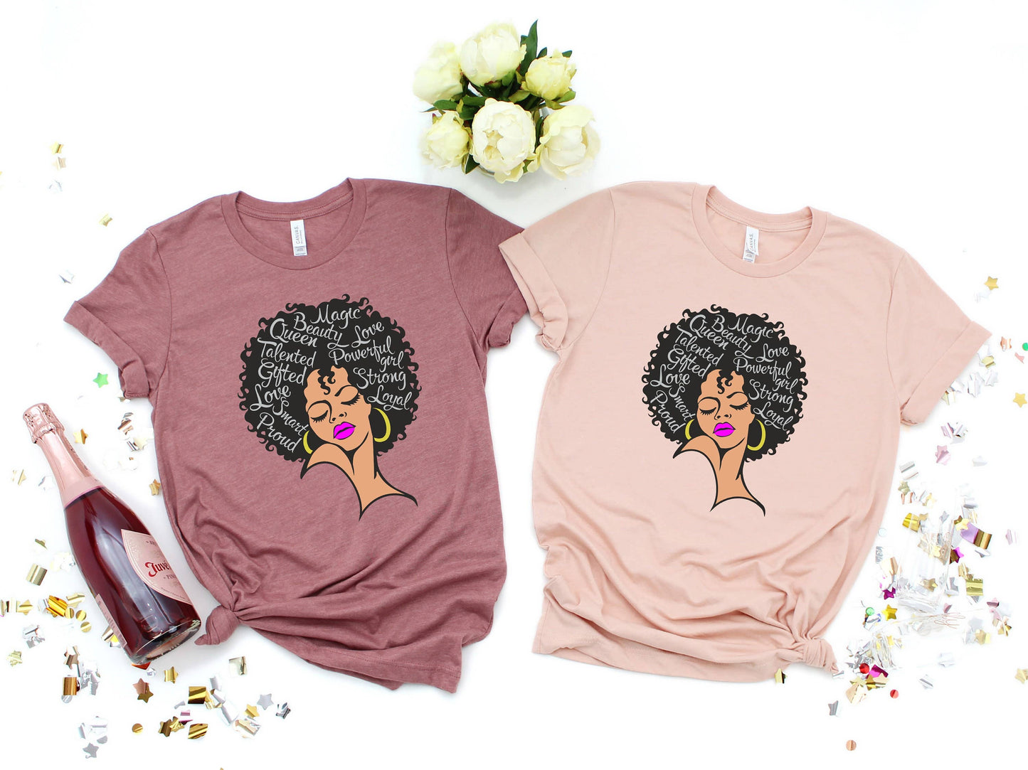 PrimestoreUS - Powerful Afro Woman Shirt, Afrocentric Shirt, Afro Praying Shirt, Afro American Shirt, Black Woman Shirt, Black Girl Magic Shirt, BLM Shirt.: Unisex-L / Black
