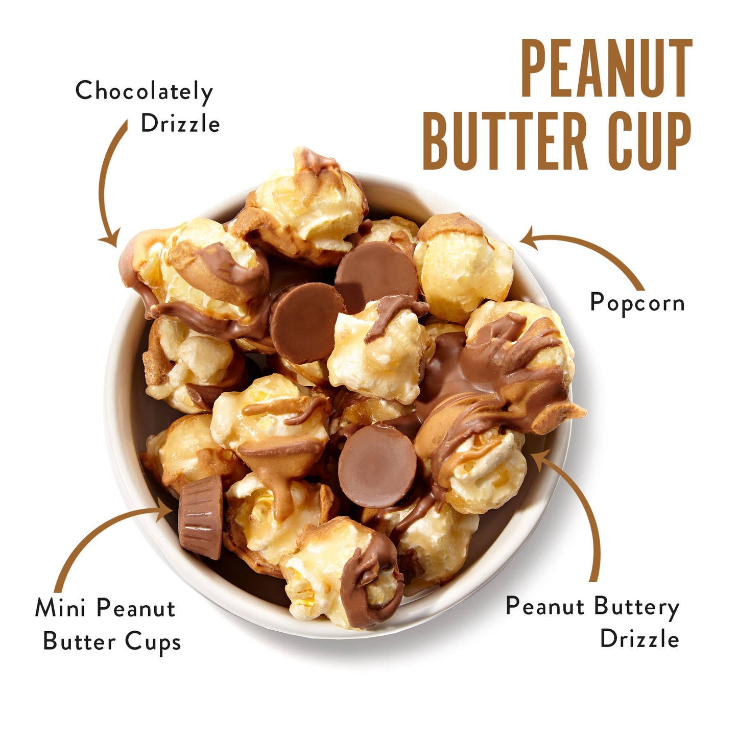 Peanut Butter Cup Caramel Corn Chocolate Popcorn 5oz Bag