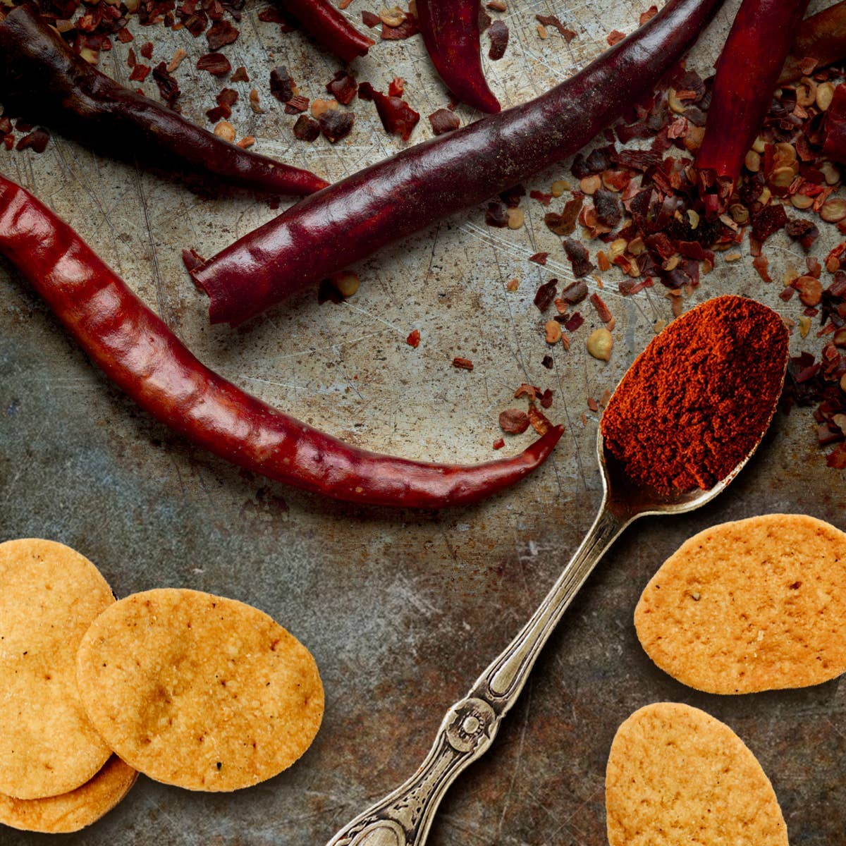 Crackers with Smoked Hot Paprika. Vegan