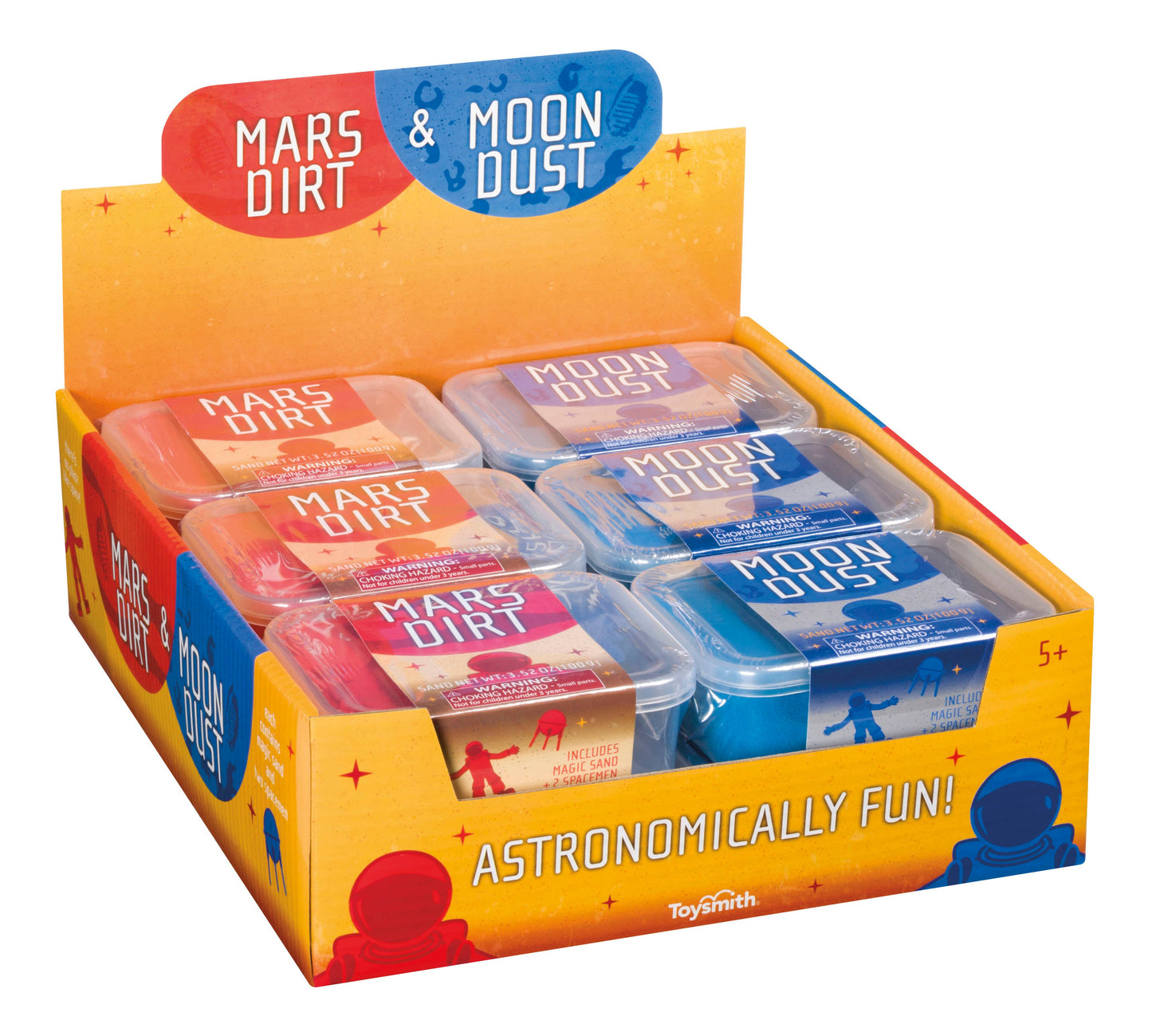 Mars Dirt & Moon Dust Kinetic Sand with Space Figurine