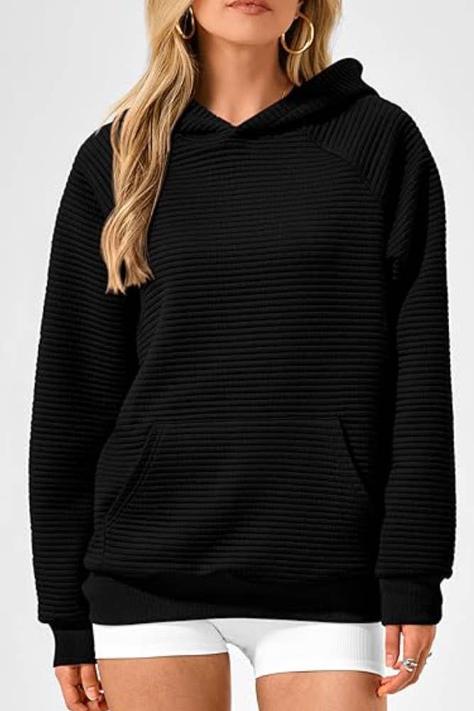 UNISHE - Solid Color Kangaroo Pockets Hooded Sweatshirt ZK2178